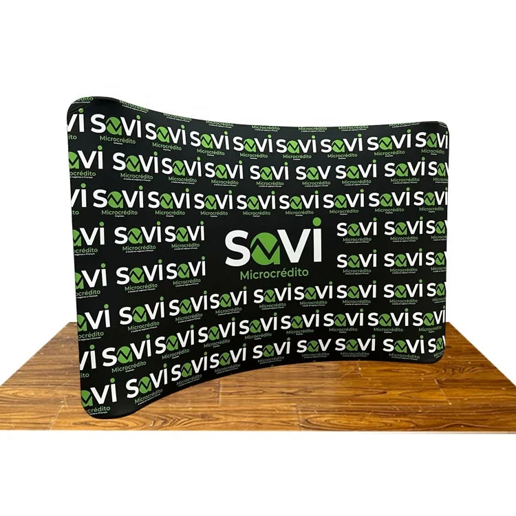 PROMO2DISPLAY Custom Double Sided Printing Tension Fabric C Stand Wall-Mounted Reusable Display Stands for Trade Show Exhibition