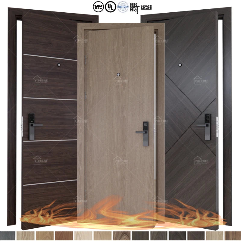 China Top Manufacturers Fd30 Fd60 Fd90 Fire Door Fireproof Wood Door for Apartment Fire Rated Hotel Door