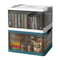 Plastic Foldable Box with Lid Household Stackable Organizer Containers Plastic Living Room Bins Book Collapsible Storage Box