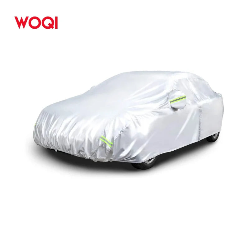 Woqi Heavy Duty  Luxury Portable Full Car Cover Waterproof Dustproof Fit for Sedan Stretch Custom  Logo