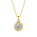 Trendy 925S Silver CZ Zircon Necklace Set for Women Rhodium Plated Chain with Pendant for Engagement Wedding or Party