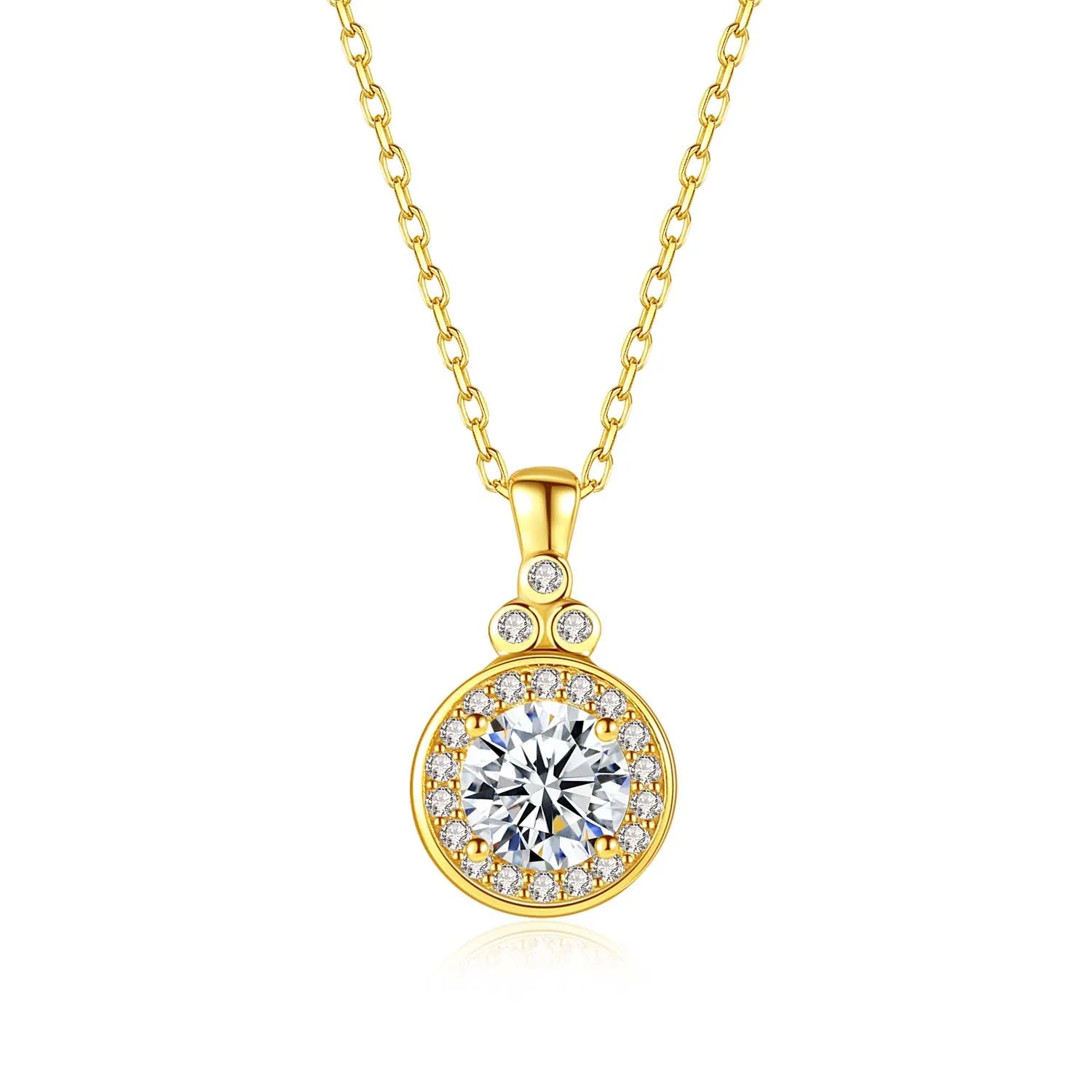 Trendy 925S Silver CZ Zircon Necklace Set for Women Rhodium Plated Chain with Pendant for Engagement Wedding or Party