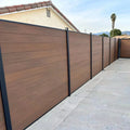 Outdoor Aluminum WPC Garden Fence Horizontal Black Aluminium Post Waterproof Boards Pressure Treated Wood 3D Model for Home Use