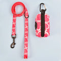 MIDEPET Factory Wholesale Dog Poop Bags Holder Dispenser Standard Heart Print Floral Leash Set Hot Selling Designer Polyester