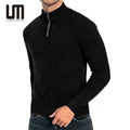Custom logo Men's Casual Zipper Turtleneck Pullover Long Sleeve Anti-Shrink & Breathable Sweater for New Year Autumn & Winter