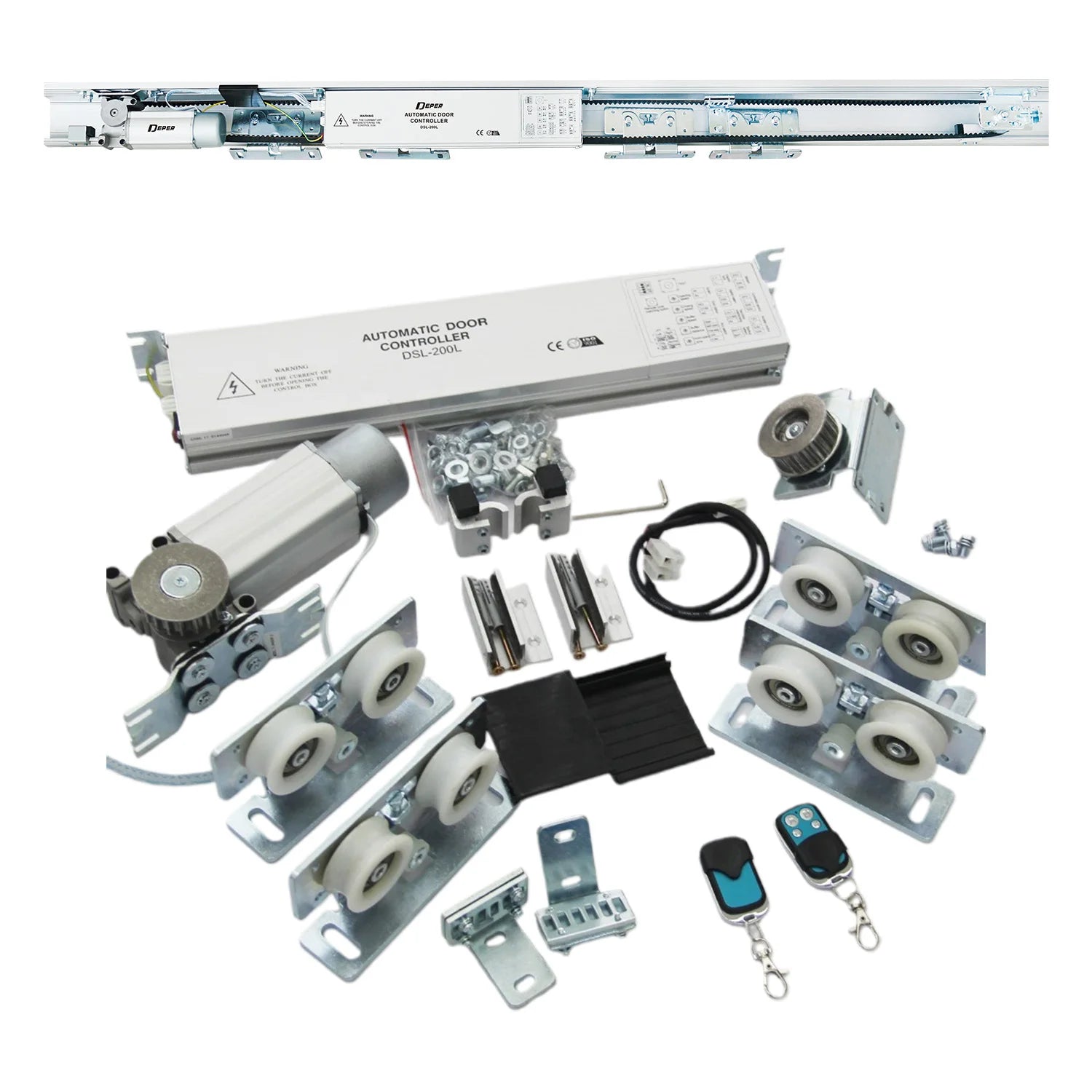 DEPER Electronic Lock 150kg Commercial Door System Automatic Sliding Doors Low Price With Glass Door Opener Hotel Hospital