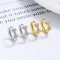 Fashion Jewelry 925 Sterling Silver Bow Knot Earring Bowknot Cubic Zircon Gold Plated Hoop Earrings Jewelry for Women