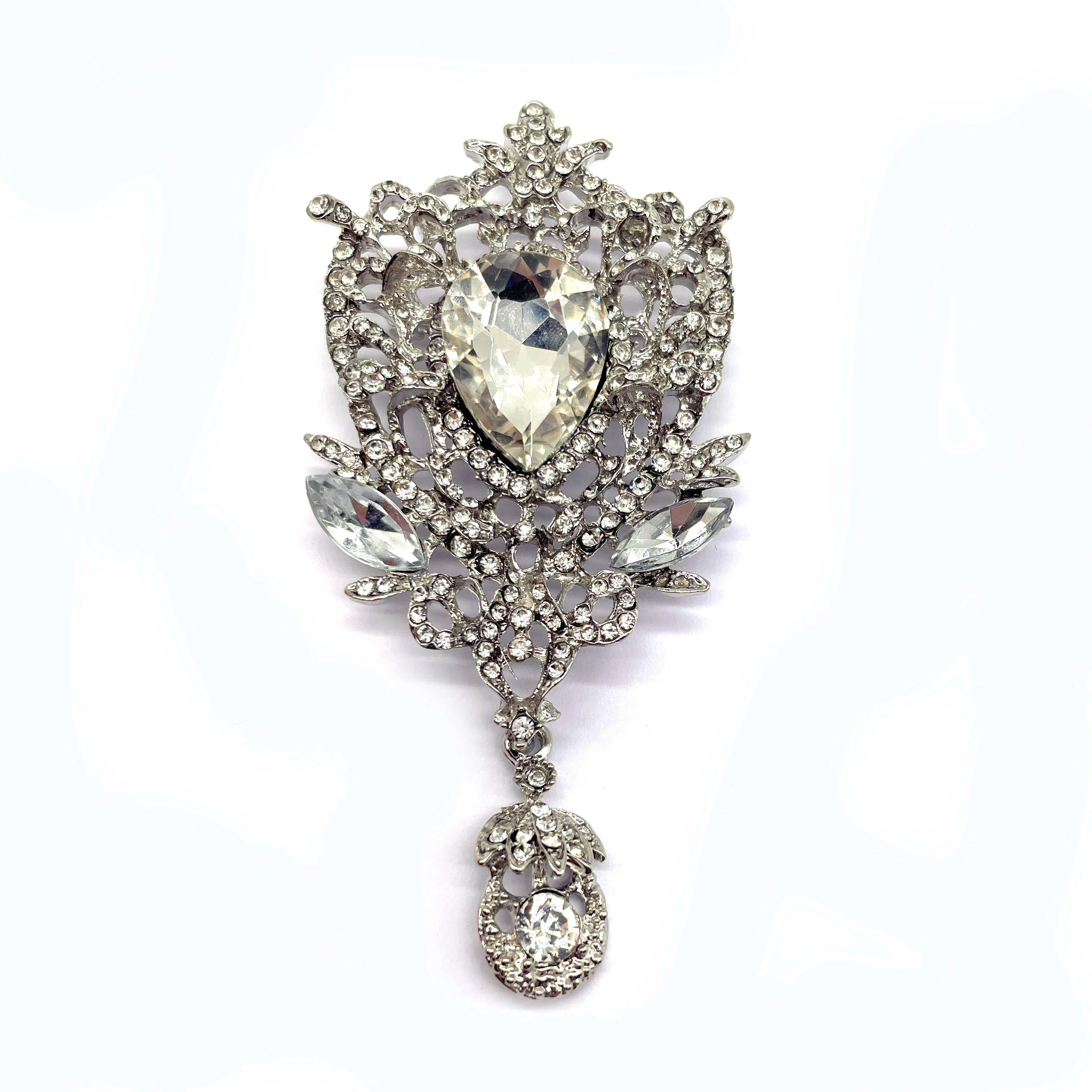 New Hot Selling Rhinestone Brooch Pendant for Women European and American Foreign Trade Hot Glass Brooch