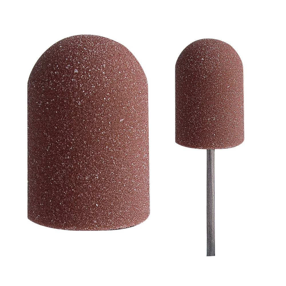 Brown Manicure Pedicure Foot Care Nail Art Beauty Drill Abrasive 13Mm 80 Medium Coarse Grinding Bands Block Sanding Caps