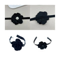 French 10cm Black Large Pearl Flower Rose Choker Necklace Neck Flower Flower Choker Necklace