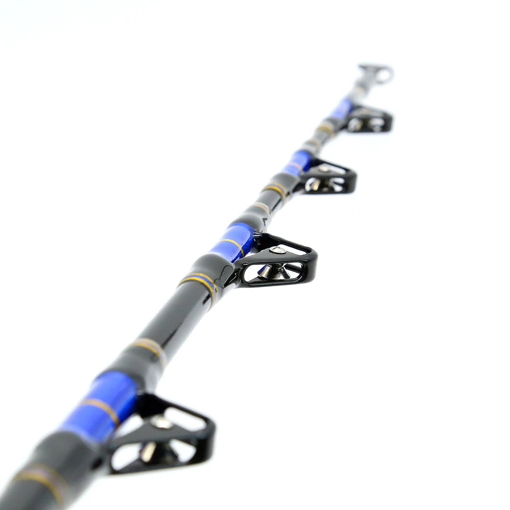 130LBS Saltwater Heavy Duty Fishing Rod 5+1 Roller Guide Boat Fishing Trolling Fishing Rod