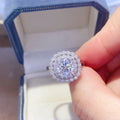 Silver 925 Original 2 Carat Brilliant Cut Diamond Test Past D Color Moissanite Flower Ring for Teen Girls Wedding Fine Jewelry