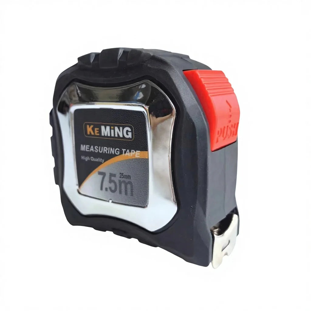 Custom Logo 7.5/25FT Self-lock Steel ABS Case Rubber Coated Measuring Tape Two Colors Case