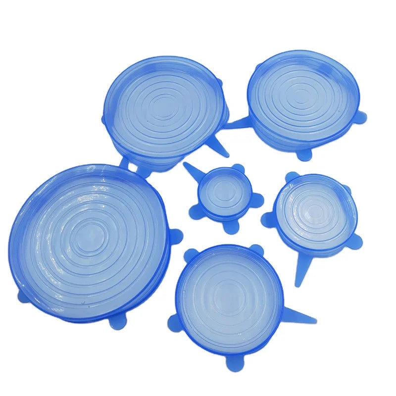 6 Size BPA-Free Silicone Stretch Lids Dishwasher Safe Fresh Food Wrap Bowl Cover Drinkware Accessories