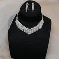 JX08650 Hot Selling Fashion Bridal Diamond Jewelry Set Rhinestones Necklace Earrings Set Wedding Jewelry Sets