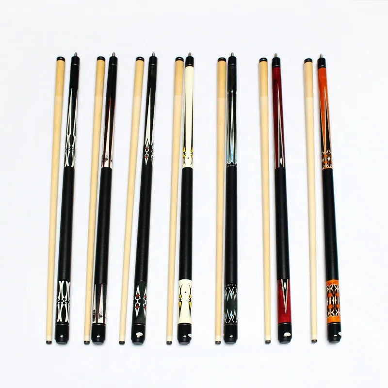 Good Quality 1/2-pc Maple Wood Shaft Billiard Pool Cue Stick With 13mm Tip Size MegaBDM