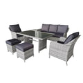 Luxurious Rattan Patio Furniture Set for Courtyard with Cushioned Sofa and Backrest for Outdoor Garden