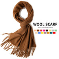 Designer Luxury Long Tassel Pashmina Wool Scarf for Women Custom Logo Winter Ladies 100% Cashmere Scarves Shawls