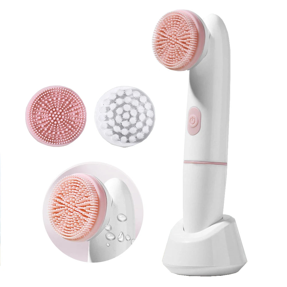 Multifunctional 2 in 1 Face Brush Skin Cleaner Handle Facial Wash Brush Exfoliator Facial Cleaning Brush Cleaner