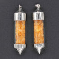 Hongzhuo Accessories Natural Citrine Gravel Bullet-shaped Wishing Bottle Spirit Pendulum Drifting Bottle Pendant Jewelry