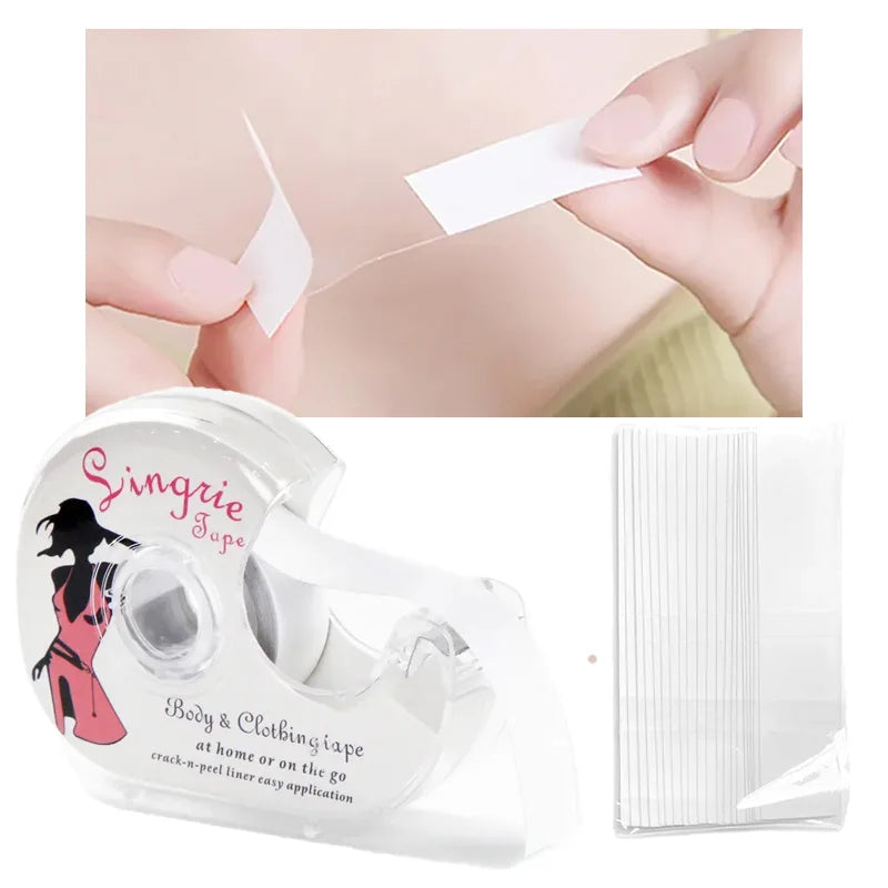 Waterproof Adhesive Clear Bra Strip Anti-exposure Adhesive  Double  Fashion Sided Tape Roll