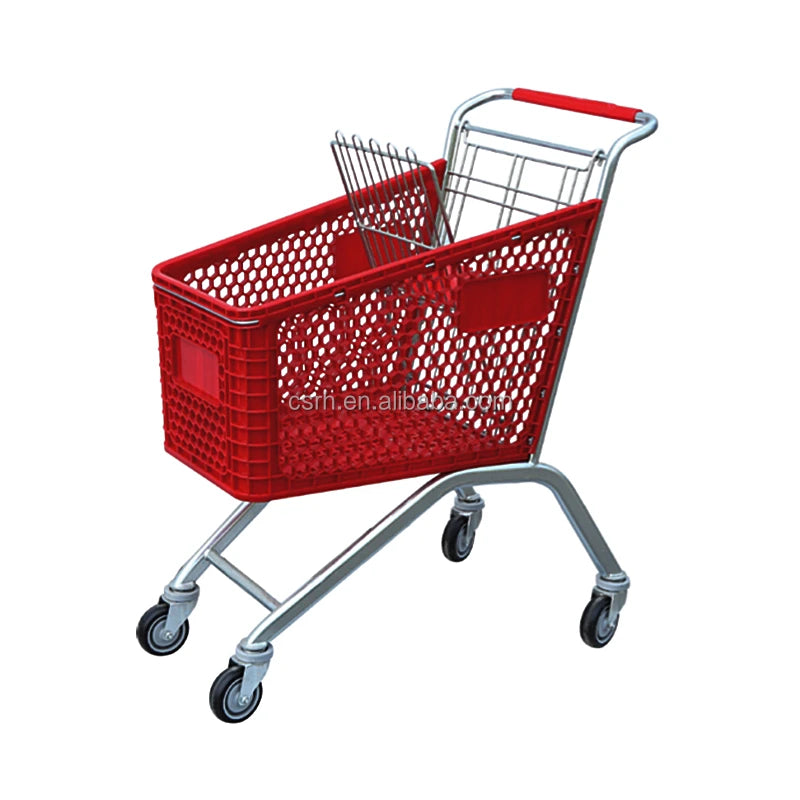 RH-SEP100 100L 820*490*990mm  Plastic Supermarket Cart  100L   Plastic Supermarket Shopping Cart