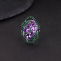W0435 Abiding Jewelry Factory Direct Sale S925 Sterling Silver Natural Multi Amethyst Gemstone February Birthstone Ring