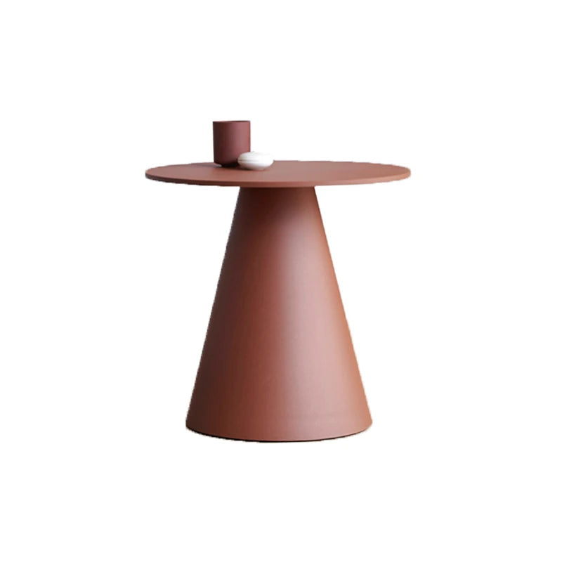 Minimalist Round Wood Side Table for Living Room Elegant Matte Finish Solid Wood Tea Table for Small Spaces Modern Coffee Table