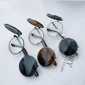 2021 New Double-Purpose Clamshell Sunglasses Steampunk Metal Flip-Up Shades Green/Red/Blue Frame UV400 Lenses for Women Men