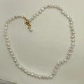 75 cm Baroque Freshwater Pearl Choker Necklace 9 mm Stainless Steel PVD Gold Plating Clasp Nature Inspired