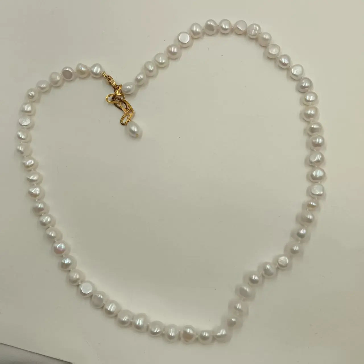 75 cm Baroque Freshwater Pearl Choker Necklace 9 mm Stainless Steel PVD Gold Plating Clasp Nature Inspired
