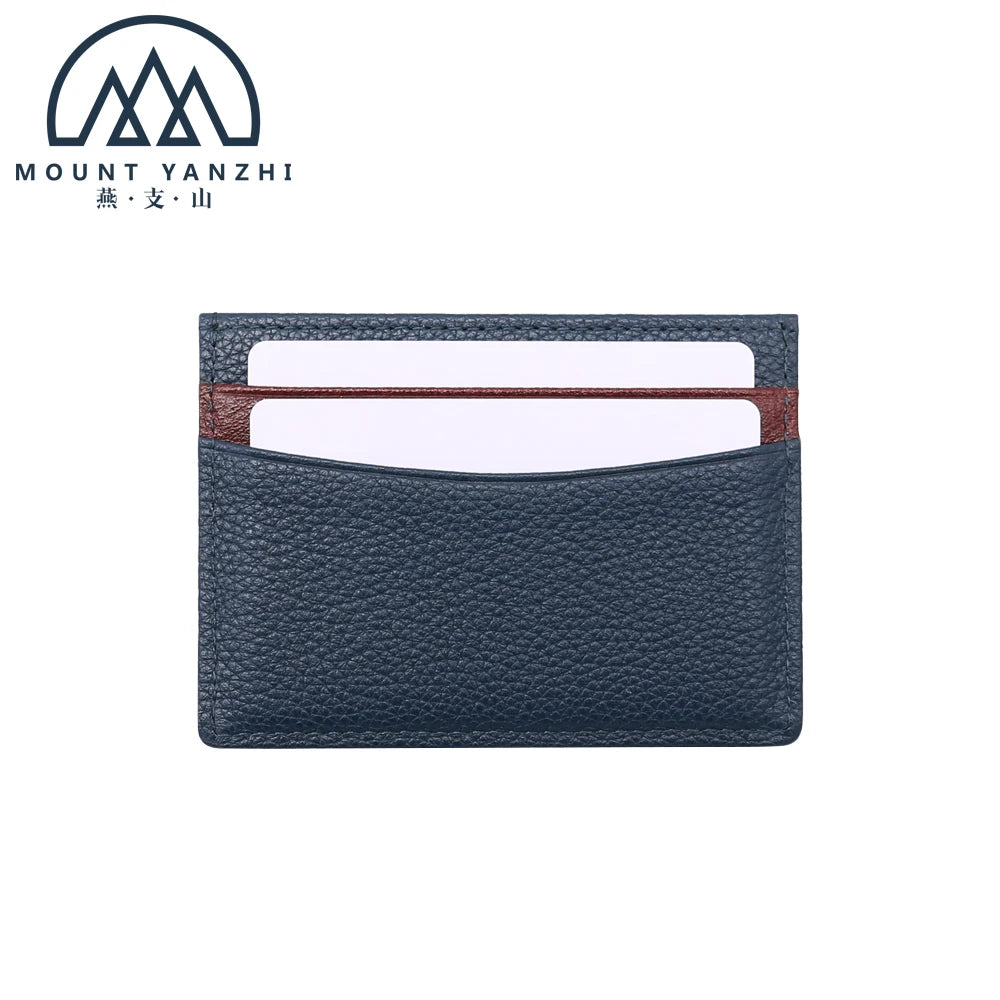 Factory Custom Genuine Leather Credit Card Holder Wallet RIFD Blocking Card Protector Sleeves Minimalist Slim Cardholder