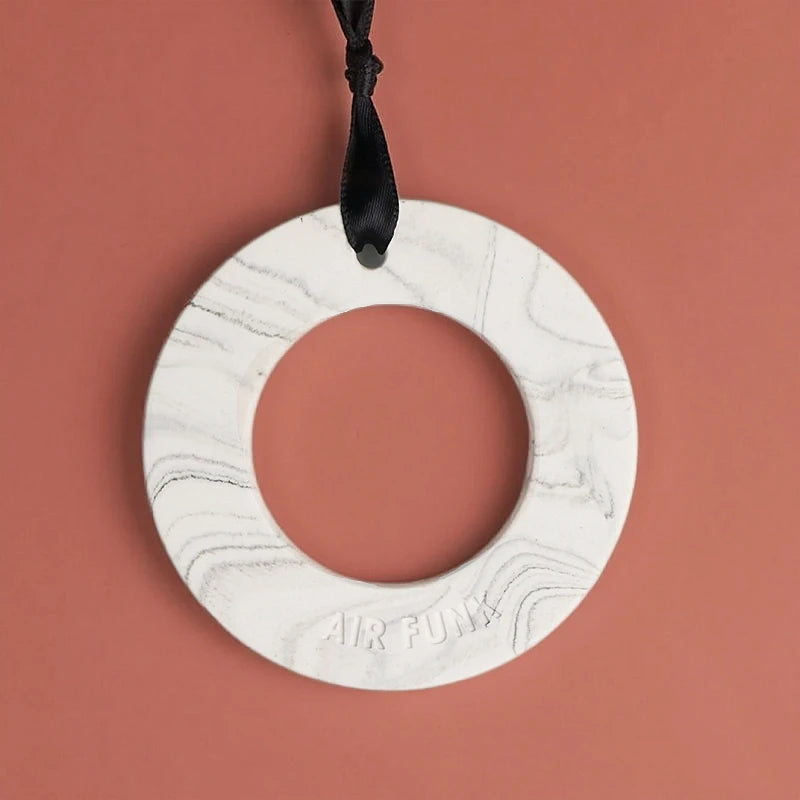 Customized Ceramic Aroma Diffuser Home Car Hanging Air Freshener Ring Shape Fragrance Essential Oil Diffuser Stone