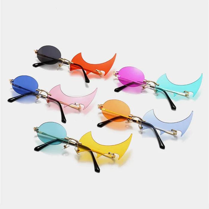 Colorful UV400 Rimless Women Men 2026 Cosplay New Style Designer Fashion Rock Funny Party Sunglasses