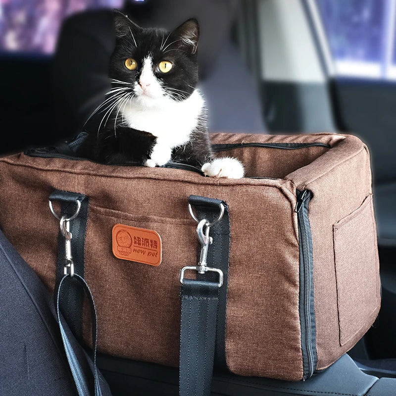 Hot Sale Small Size Linen Pet Bed Waterproof Scratchproof Dog Travel Car Seat Cover Removable Bench Car Mat for Pets for Cats