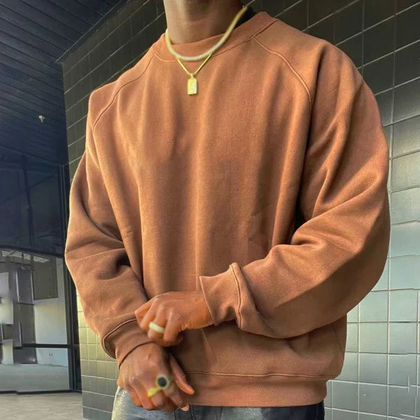 Custom Heavy Cotton Plain Sweatshirt Printing Plain Wholesale Oversized Heavy Cotton Sweatshirt