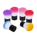 Custom Multicolor Synthetic Hair Nail Powder Brush with Black Handle PVC Box Packaging for Manicure Art Cleaning Women & Girls