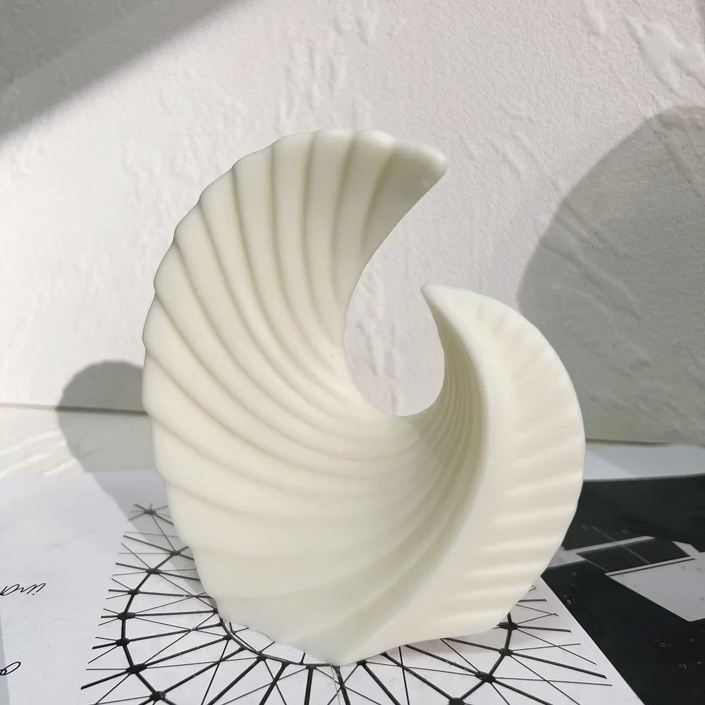 Aesthetic Ribbed Geometric Silicone Candle Moulds Irregular Stripe Pillar Taper Curl Plaster Resin Mold for Home Decor