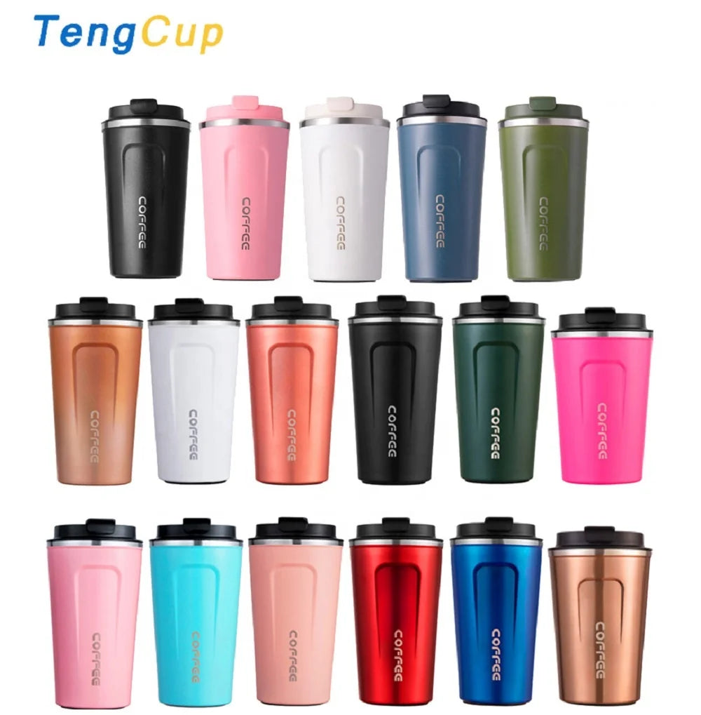 TY 380ml/580ml  Vacuum Travel Insulated Double Wall  Reusable 304 Stainless Steel Modern Turkish Coffee Mug Cup With Lid