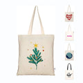 Wholesale Custom Logo Print Recycled Cotton Canvas Tote Bag with Handle Letter Pattern Promotional Gift Bag