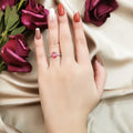 1ct Oval Brilliant Lab Grown Emerald Ruby Moissanite Diamond & Sapphire Engagement Ring 925 Sterling Silver Rings for Girl