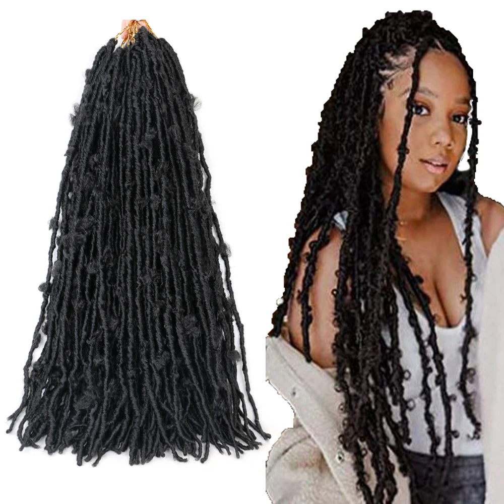 24 Inch Distressed Butterfly Locs Crochet Butterfly Faux Locs Hair Pre Looped Distressed Butterfly Locs