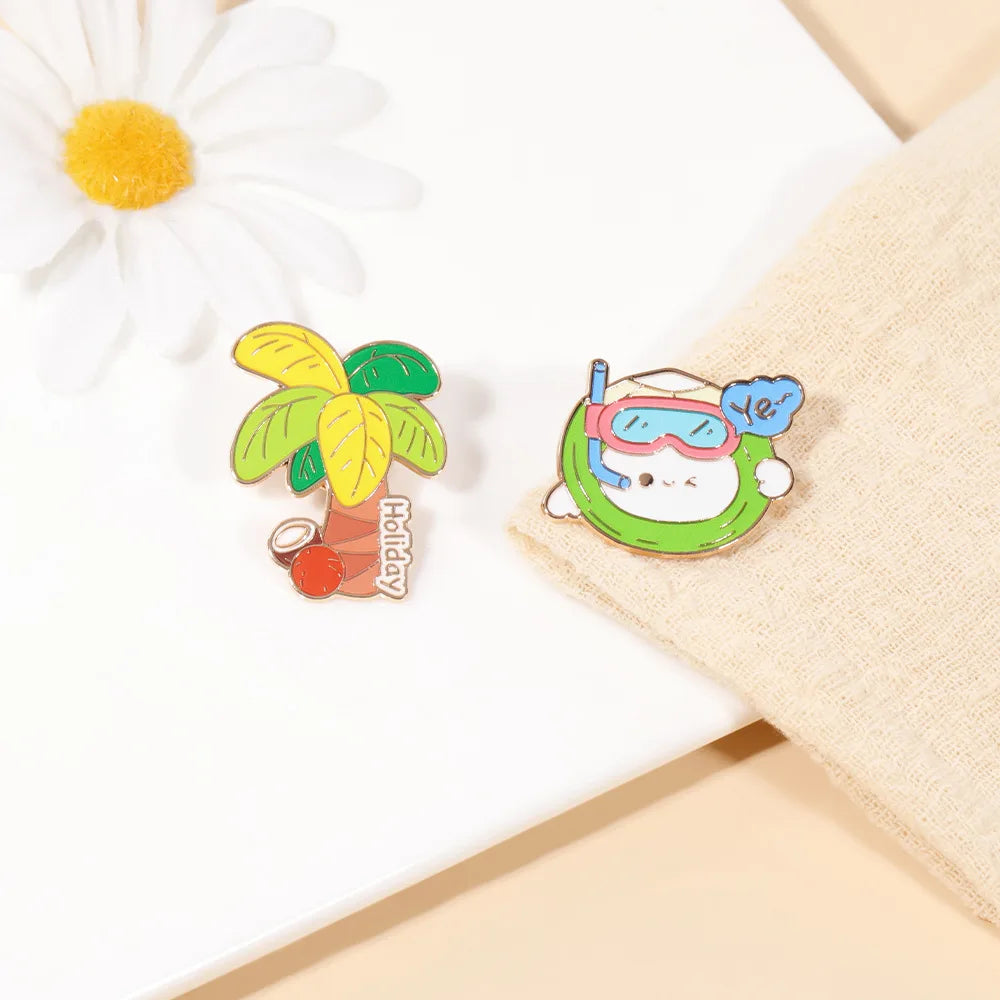 Factory Direct Sales Feature Pin Custom Alloy Lapel Badge Soft Pin Summer Brooch for Women