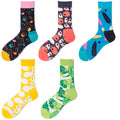 Custom Logo Sock Floral Rabbit Turtle Leaf Bunny Feather Sheep Tulip  Colorful Pattern Fashion Funny Crew Cute Socks for Men