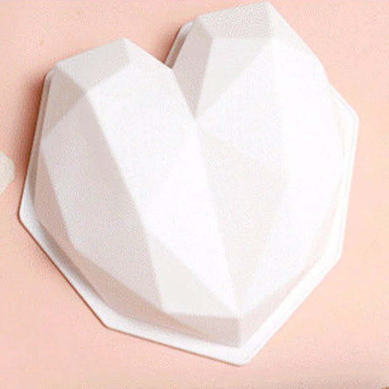 Stock Diamond Heart Shape Mousse Cake Silicone Mold 3D Decorating French Dessert Baking Molds