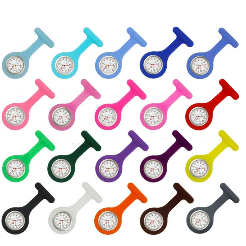 Fast Delivery Modern Customized Digital Nursing Watch Pocket Brooch Pin Plain Silicone