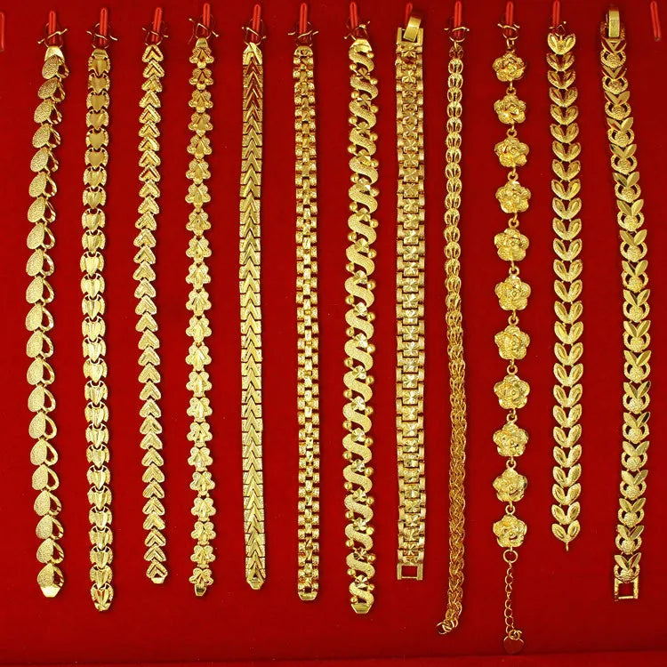 Hot Sale Dubai  Gold Jewelry  Plated 18K  24K Gold Plated Stall Bracelet Women Gold Filled Jewelry