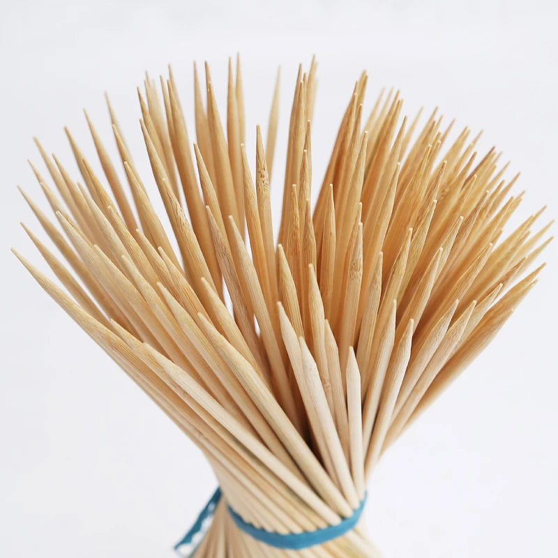 Eco Friendly Wholesale Solid Premium Quality Standard Cusp Disposable 8 Inch 3mm Bamboo Stick Tools Non-Stick Easily Cleaned for