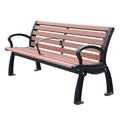 Outdoor Furniture Two Seater Wooden Bench Seat Outside Park WPC Wood Seating Bench Public Garden Patio Chair Benches with Arm