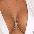Wholesale Exaggerated Alloy Heart-decorated Sexy Diamond-like Chest Chains Jewelry and Women's Body Chains